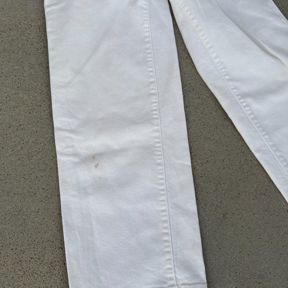 Levi's Jeans Women Mile High Cropped Wide Leg Button Fly Ivory Tag Size 24 - Picture 3 of 9
